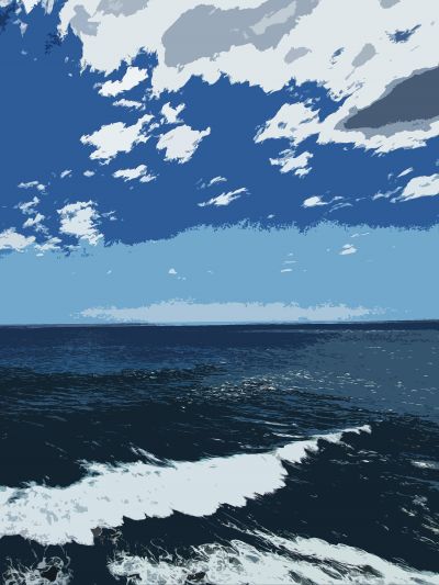 Blauer Himmel und Meer abstrakt