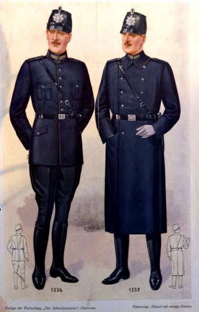 Illustration Polizei-Bekleidung 1936/1937