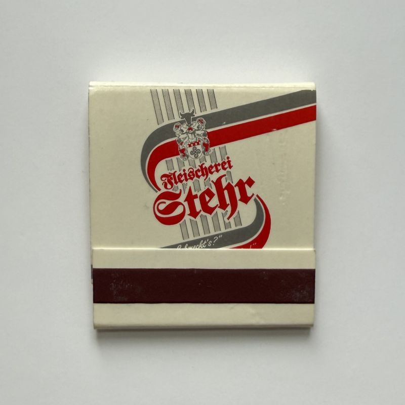 Streichholzbriefchen der Fleischerei Stehr