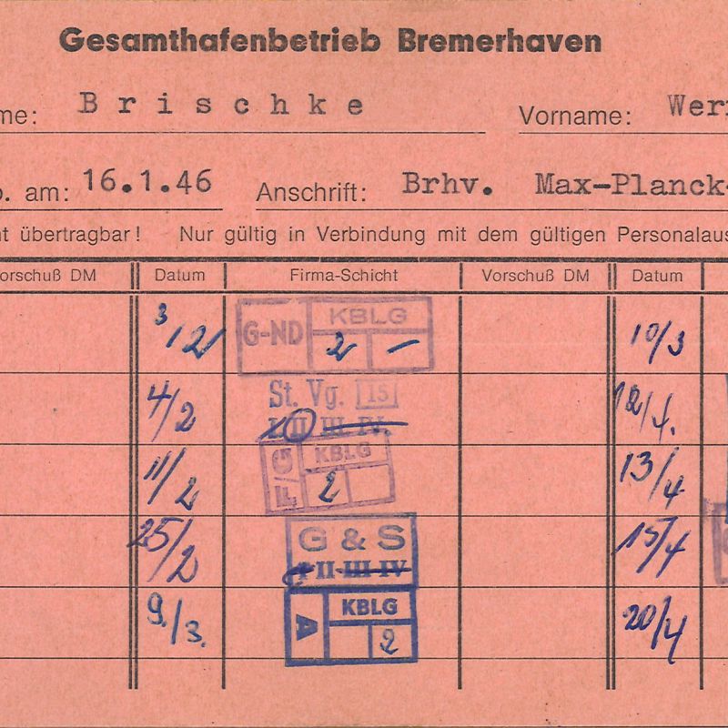 Rote Karte mit Schichtnachweis