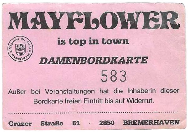 Eintrittskarte Mayflower