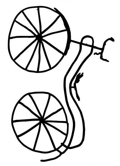 Zeichnung Fahrrad (hochkant)