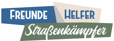 Schriftzuge zur Ausstellung "Freunde, Helfer, Straßenkämpfer"