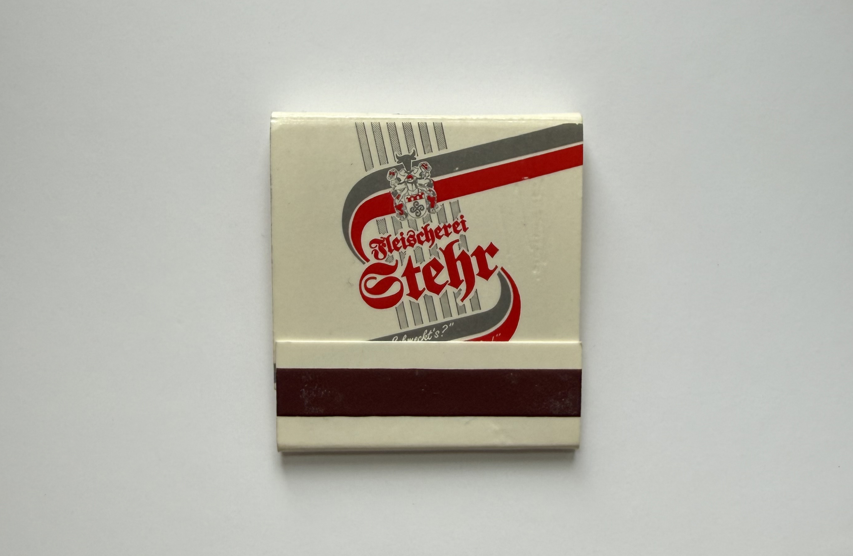 Streichholzbriefchen der Fleischerei Stehr